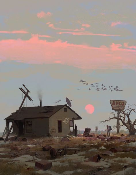 ArtStation - Migration Dystopian Painting Ideas, Concept Art Landscape, Post Apocalyptic Art, Piskel Art, Scene Painting, In The Middle Of Nowhere, Landscape Concept, Middle Of Nowhere, Art Disney