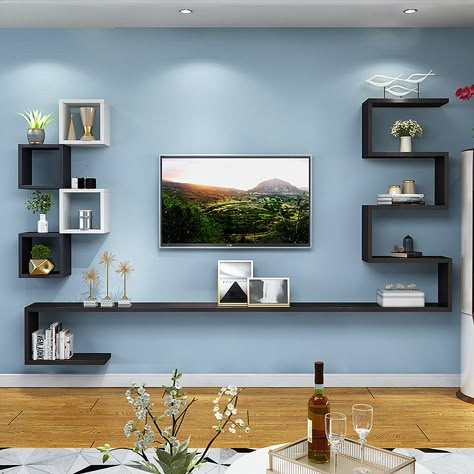 Man Home Decor, Home Wall Colour, Modern Tv Unit Designs, Tv Unit Interior, Unit Interior Design, Wall Tv Unit, Mount Tv, Tv Unit Furniture Design, Room Tv Unit