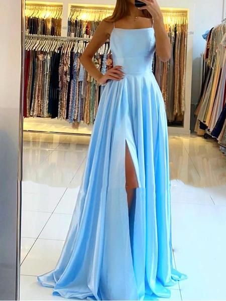 be53ee61104935234b174e62a07e53cfdesc35573297ri Pref Dresses, Satin Evening Gown, Halter Prom Dresses, Backless Evening Dress, Simple Prom Dress, Gowns Prom, Dress Sleeve Styles, Evening Gowns Elegant, Custom Size Dresses