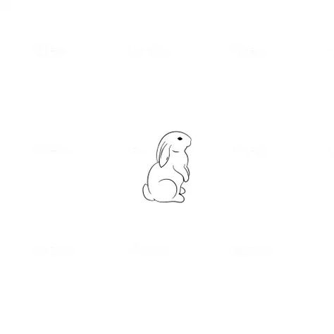 Animal Tiny Tattoo, Animal Tattoos Minimalist, Line Art Tattoos Animals, Minimalist Tattoo Animals, Soft Bunny Tattoo, Cute Tiny Animal Tattoos, Minimal Rabbit Tattoo, Minimalistic Bunny Tattoo, Small Tattoo Ideas Animals