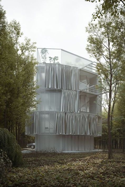 THE DANGER ELEMENT — Light House, Low Carbon House – BRUTHER Bruther Architecture, Temporary Architecture, Building Skin, Master Thesis, Student House, Metal Curtain, Low Carbon, Facade Architecture, Light House