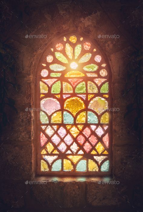 Stained glass window by Anna_Om. Stained glass window, amazing colorful window of an ancient church, house of god, place of worship, old ancient cathe... #Affiliate #Anna_Om, #amazing, #colorful, #Stained Stained Glass Windows Church, 16 Tattoo, Stain Glass Window Art, Colorful Peacock, Window Stained, Stained Glass Church, Glass Window Art, Stained Glass Paint, زجاج ملون