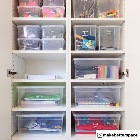 Guest Bedroom Closet, Toy Closet Organization, Craft Studio Organization, Organize 365, Toy Closet, House Organization Ideas, Organized Spaces, Linen Closet Storage, Office Upgrade