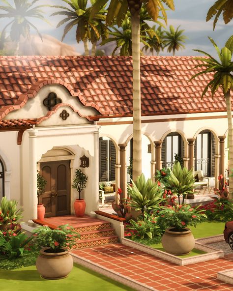 helloavocado sims 4 cc finds Sims 4 Modern Spanish House, Ts4 Mediterranean House, Sims 4 Mission Style, Meditterean House Sims 4, Sims 4 Hacienda Cc, Spanish Home Sims 4, Sims 4 Houses Mediterranean, Sims 4 Mediterranean Furniture Cc, Sims 4 Riviera Retreat