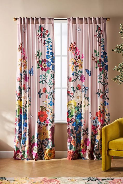 Unique Curtains, Drapes & Window Coverings | Anthropologie English Countryside Interior, Eclectic Curtains, Curtain Photography, Eclectic Inspiration, Parisian Studio, Nathalie Lete, Unique Curtains, Anthropologie Home, Dopamine Decor