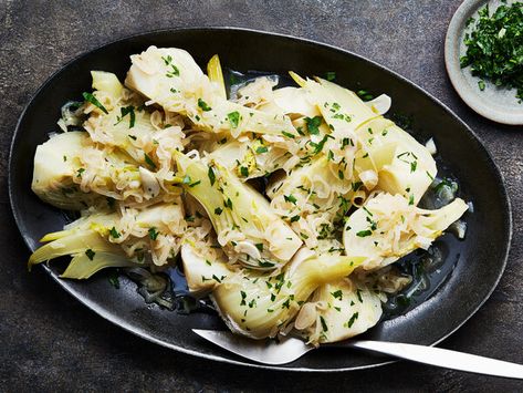 Roman-Style Braised Fennel Recipe - NYT Cooking Cooking Fennel, Nytimes Cooking, Cooking Vision Board, Braising Liquid, Braised Vegetables, Braised Fennel, Great Side Dishes, Hazelnut Recipes, Au Gratin Potato Recipes