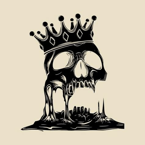 Check out this awesome 'Skull+Crown' design on @TeePublic! Skull Crown Tattoo Design, Cool Skull Drawings Sketches, Skeleton With Crown, Skull Wearing Crown, Plt Logo, Skull With A Crown, Skull And Crown, Skull Drawing Sketches, Tattoo Ideas Drawings