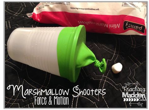 Marshmallow Shooters {Force Force Activities, Motion Activities, Second Grade Science, 1st Grade Science, First Grade Science, Primary Science, Third Grade Science, 8th Grade Science, Science Teacher Gifts