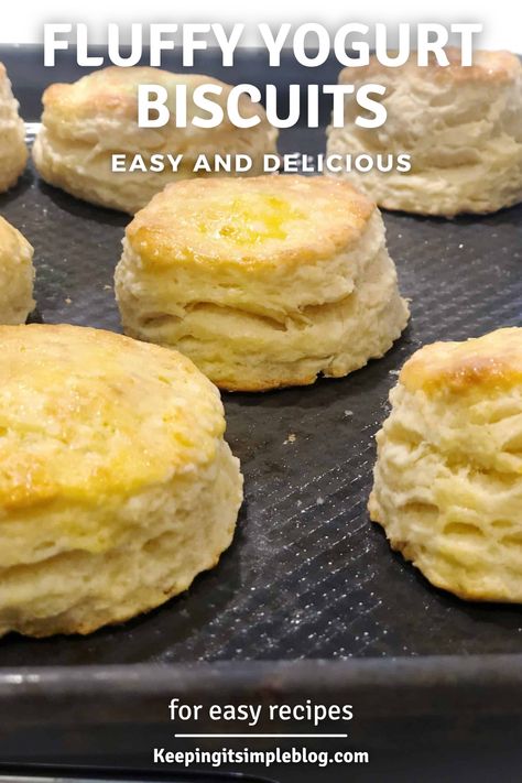 Biscuits With Yogurt, Biscuit Recipe With Greek Yogurt, Low Calorie Biscuit Recipe, Healthy Buttermilk Biscuits, Biscuits Without Buttermilk, Fluffy Biscuit Recipe, Recipes Using Yogurt, Yogurt Biscuit Recipe, Greek Yogurt Biscuits