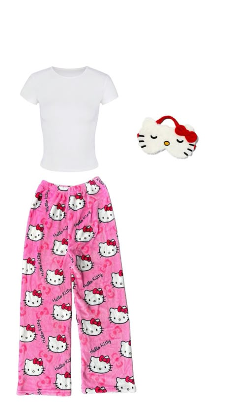 I Like it (Outfit inspo) Hello Kitty Outfits, Hello Kitty Outfit, Hello Kitty Pajamas, Kitty Outfit, Couple Home, Y2k Hello Kitty, Matching Outfits Best Friend, Pajama Outfit, Kitty Clothes