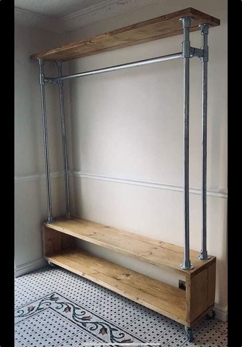 Scaffolding Wardrobe, Temporary Wardrobe, Pipe Closet, Industrial Wardrobe, Pop Up Booth, Paint End Tables Diy, Shop Design Ideas, Paint End Tables, End Tables Diy