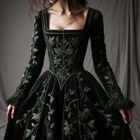 Fantasy Dresses Aesthetic, Medieval Royal Dress, Fantasy Fashion Aesthetic, Medieval Clothing Aesthetic, Medival Dresses Aesthetic, Pureblood Fashion, Fantasy Aesthetic Outfits, Bridgerton Dresses Inspired, Acotar Dress