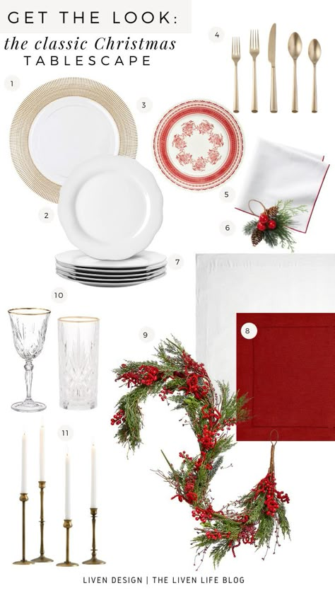 Red And White Christmas Table, Red And Green Christmas Table Decor, Red White Table Setting, Nordic Christmas Table, Christmas Table Settings Red And White, Disposable Christmas Table Setting, Red And White Table Setting Christmas, Red Christmas Table, Christmas Tablescapes Round Table