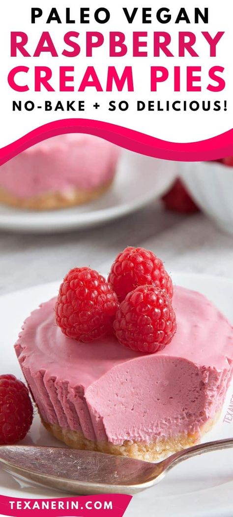 Raspberry Cream Pies, Raspberry Desserts, Paleo Recipes Dessert, Raspberry Cream, Paleo Baking, Raspberry Recipes, Cream Pies, Raw Desserts, Gf Desserts