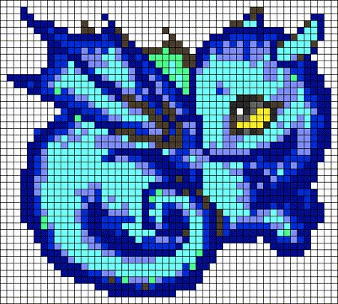 Alpha pattern #113641 | BraceletBook Mythical Creatures Pixel Art 32x32, Perler Bead Dragon Pattern, Stained Glass Pixel Art, Dragon Alpha Pattern, Dragon Perler Bead Patterns, Perler Bead Dragon, Dragon Perler Beads, Fairy Pixel Art, Pixel Art Ideas Simple