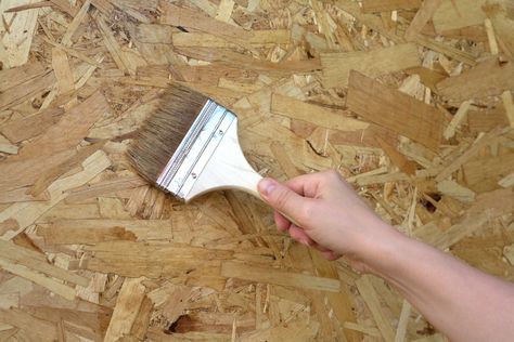 Painting Particle Board, Painting Particle Board Furniture, Particle Board Floor, Painting A Ceiling, Paint Particle Board, Painted Osb, Particle Board Furniture, Painting Plywood, Painted Plywood Floors