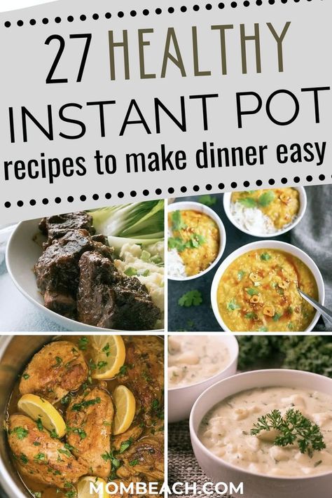 Looking to make dinner time a breeze?  Explore our 27 Healthy Instant Pot Recipes that are perfect for families and budget-friendly! From delicious soups to hearty dinners, these recipes will have everyone asking for seconds! Save time and money while enjoying nutritious meals. Healthy Instapot Recipes, Healthy Recipes For Family, Instant Pot Recipes Healthy, Vegan Split Pea Soup, Meal Plan For The Week, Meals For Families, Pot Recipes Healthy, Easy Healthy Meals, Delicious Soups