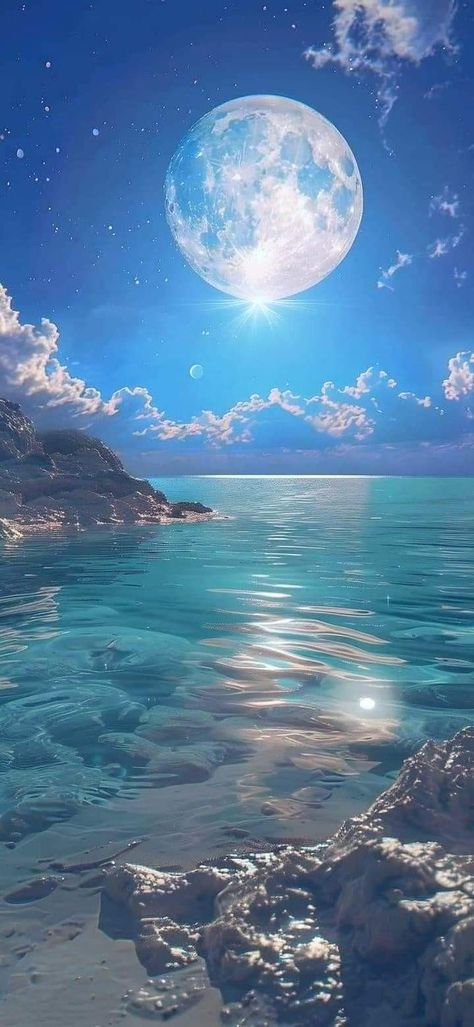 Moonlight Pictures, Pretty Screensavers, Beautiful Screensavers, Sunrise Wallpaper, Most Beautiful Images, Beautiful Sea Creatures, Cloud Wallpaper, Pretty Landscapes, Dont Touch My Phone Wallpapers