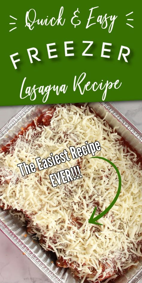 Easy Lasagna Freezer Meal, Frozen Lasagna Recipe Freezer Meals, Easy Freezer Lasagna, Ravioli Lasagna Freezer Meal, Freezing Lasagna How To, Freezable Lasagna Recipe, Easy Make Ahead Lasagna, Mini Freezer Lasagna, Lasagna Frozen Meal