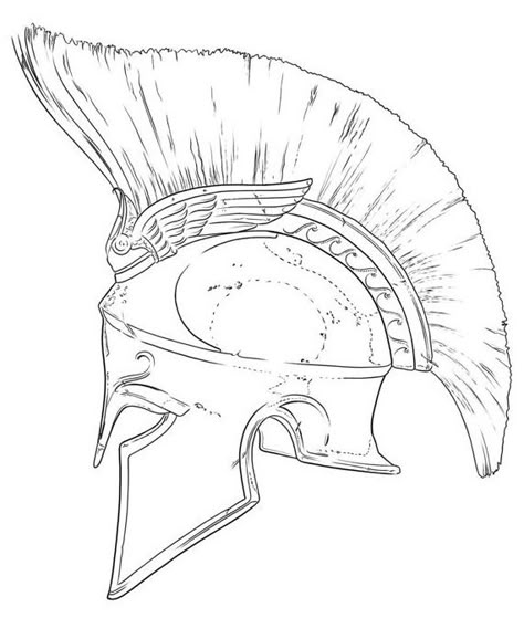 Achilles Helmet Drawing, Caryatid Drawing, Gladiator Helmet Drawing, Roman Empire Drawing, Roman Helmet Drawing, Greek Architecture Tattoo, Roman Helmet Tattoo, Achilles Drawing, Gladiator Tattoo Design