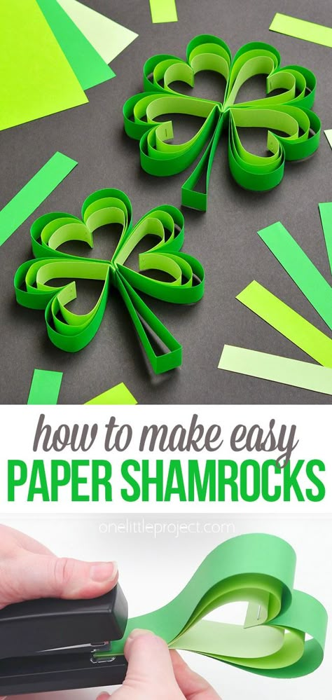 Craft Animals For Kids, Story Of St Patrick, Kids Valentines Crafts, Paper Shamrocks, Easy Recycled Crafts, Paper Crafts Easy, One Little Project, Bee Paper, Craft Animals