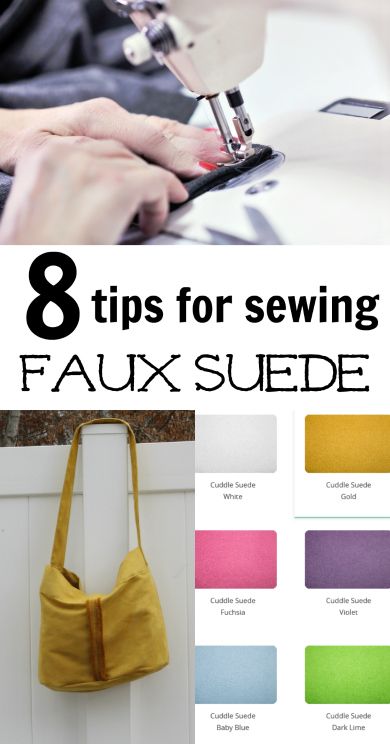 See my review of Shannon Fabrics faux suede fabric. 8 Tips For Sewing Faux Suede | DIY Crush Tips For Sewing, Sewing Tips And Tricks, Faux Suede Fabric, Sewing Fabrics, Leftover Fabric, Free Sewing Patterns, Sewing Leather, Sewing Projects For Beginners, Sewing Skills