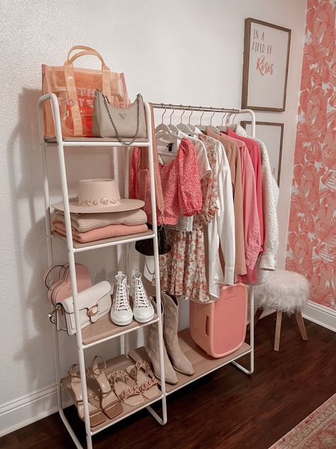 Clothing Rack Bedroom, Standing Closet, Closet Decor, Cozy Room Decor, Room Closet, Room Makeover Bedroom, Room Makeover Inspiration, Cozy Room, Room Inspiration Bedroom