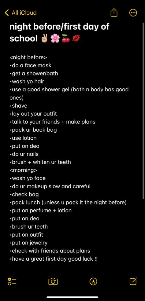 Back To School Routines High School, School Hygiene Essentials, Freshman Year School Supplies List, How To Prep For Back To School, How To Prepare For School The Night Before, High At School, Back To School Stuff Highschool, Ryane Roy Account, What To Bring On The First Day Of School