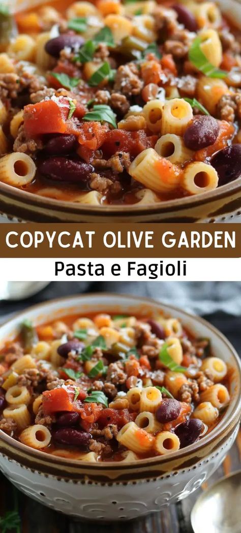 Pasta Fagoli Soup, Olive Garden Pasta Fagioli Recipe, Copycat Olive Garden Soup, Copycat Olive Garden Pasta, Olive Garden Copycat Recipes, Olive Garden Pasta Fagioli, Olive Garden Soup, Olive Garden Soups, Garden Soup