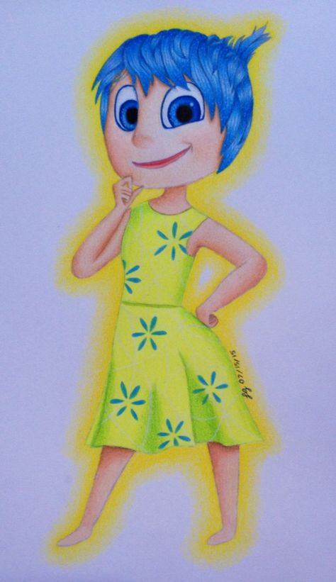 This ones an oldie - my attempt at drawing Joy from Pixar's Inside Out! Joy Drawing Art, Inside Out 2 Drawing Easy, How To Draw Joy From Inside Out, Joy Inside Out Drawing, Inside Out Drawing Sketches, Inside Out Sketch, Inside Out Drawing Easy, Inside Out 2 Characters Drawing, Inside Out 2 Drawing