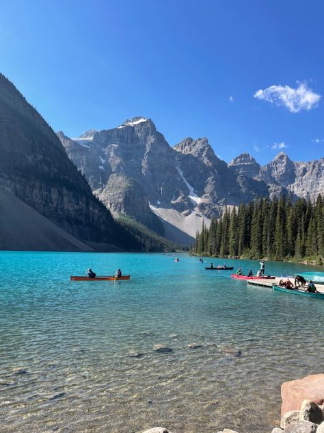 Moraine Lake | Banff, AB | Canada Banff Lake Louise, Banff Canada Aesthetic, Lake Moraine Canada, Banff Canada Summer, Banff Summer, Moraine Lake Canada, Solstice Traditions, Canadian Summer, Banff Trip