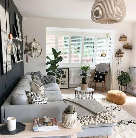 Rustic Farmhouse Living Room, Modern Home Decor Ideas, Grey Sofa, Home Decor Cozy, Living Room Scandinavian, Design Salon, Living Room Decor Modern, Living Room Decor Ideas, Living Room Colors