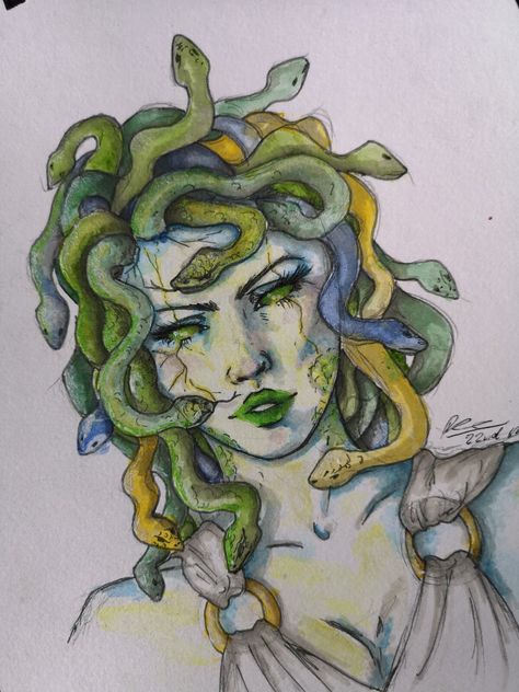 Medusa Drawing, Medusa Tattoo Design, Medusa Art, Arte Doodle, Medusa Tattoo, Greek Mythology Art, Arte Sketchbook, Mythology Art, Greek Art