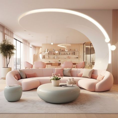 Pastel Color Living Room, Color Living Room Ideas, Pastel Colors Living Room, Luxury Living Room Interior, Modern Kids Room Design, Pastel Interior Design, Pastel Interiors, 60s Interior, Pastel Living Room