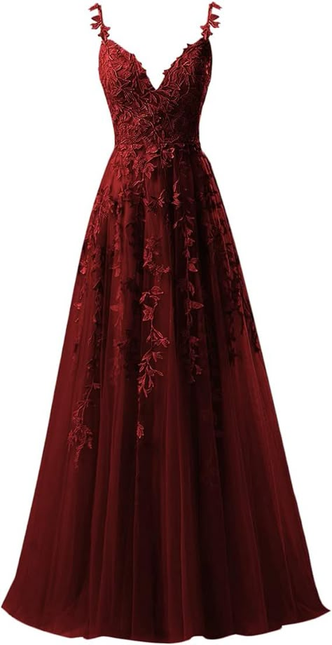 Tall Prom Dresses, Red Ball Dresses Long, Burgundy Prom Dress Ballgown, Cheap Red Prom Dress, Cottage Core Formal Dresses, May Ball Dress, Long Red Dress Prom, Prom Dresses That Stand Out, Burgundy Prom Dress Long Flowy