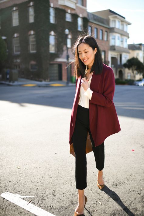 Burgundy – 9to5chic Maroon Blazer Women, Burgundy Blazer Outfit Woman, Maroon Blazer Outfit, Burgundy Blazer Outfit, Red Blazer Outfit, Maroon Blazer, Maroon Jacket, Burgundy Outfit, Burgundy Blazer