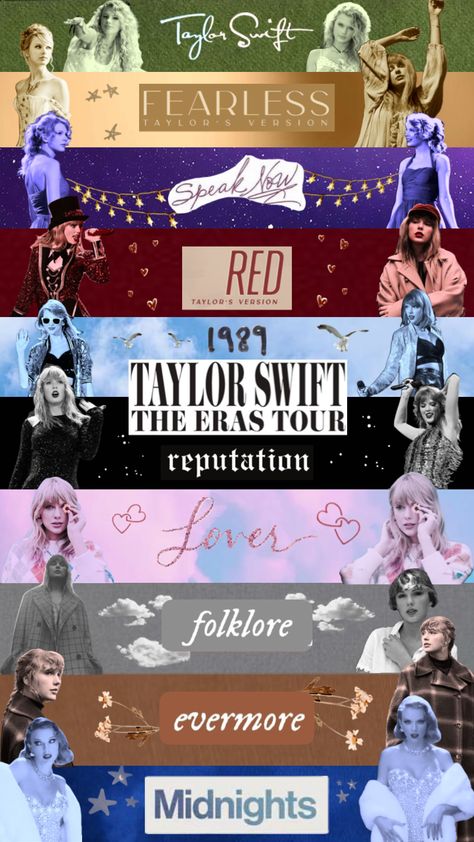 #taylorswift #theerastour #erastour #eras #tsdebut #fearless #speaknow #red #reputation #lover #folklore #evermore #midnights #ts #erastourtaylorswift #taylorsversion #tayloralisonswift Concert Taylor Swift, Music Album Poster, Style Taylor Swift, Taylor Swift Taylor Swift, Taylor Swift Birthday Party Ideas, Taylor Swift Fotos, Taylor Swift Party, Taylor Swift Birthday, Room Aesthetics