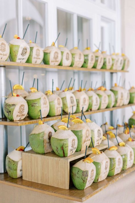 dana-shaun-wedding-ceremony-coconuts-1021 Beach Wedding Foods, Filipino Wedding, Wedding Atelier, Wedding Cake Tops, Dream Beach Wedding, Wedding Beach Ceremony, Beach Ceremony, Dream Beach, Wedding Bar