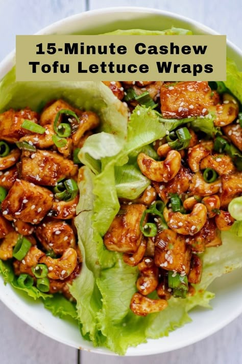 Cashew Lettuce Wraps, Tofu Lettuce Wraps, Resep Vegan, Weeknight Family Dinner, Lettuce Wrap Recipes, Tofu Dishes, Vegan Tofu, Lost 100 Pounds, Quit Drinking