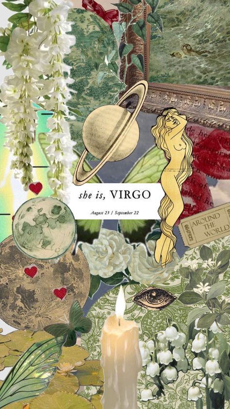 #virgo Wallpaper Backgrounds Virgo, Virgo Collage Wallpaper, Virgo Bedroom Aesthetic, Virgo Collage, Virgo Moodboard, Astrological Aesthetic, Virgo + Core + Aesthetic, Aesthetic Virgo, Virgo Core