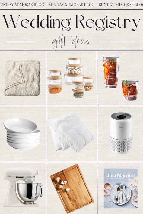 Need help coming up with unique gifts to add to your wedding registry!? We've got you covered! Here are our top wedding registry ideas for couples who have everything! From luxurious bedding and highball glasses to gorgeous dinnerware and bamboo lid storage containers, these are all the items that will instantly elevate your home! Sharing more wedding registry must haves from Amazon, Target and Crate and Barrel in this post! Home Registry Ideas, Gift Registry Ideas Wedding, Amazon Wedding Registry Ideas, Bridal Shower Registry Ideas, Wedding Gift Registry Ideas, Popular Wedding Registry Items, Unique Wedding Registry Ideas, Wedding Registry Must Haves, Target Wedding Registry