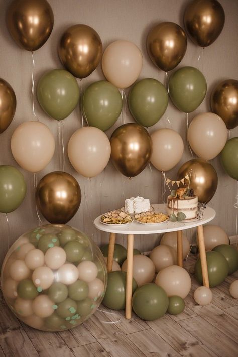 Green Boho Birthday Party, Green And Beige Birthday Decor, Earth Tones Party Decor, Green And Brown Birthday Party Ideas, Earth Tones Birthday Party, Earth Tones Birthday Party Decor, Green And Brown Party Decorations, Earthy Decorations Party, Sage Birthday Theme