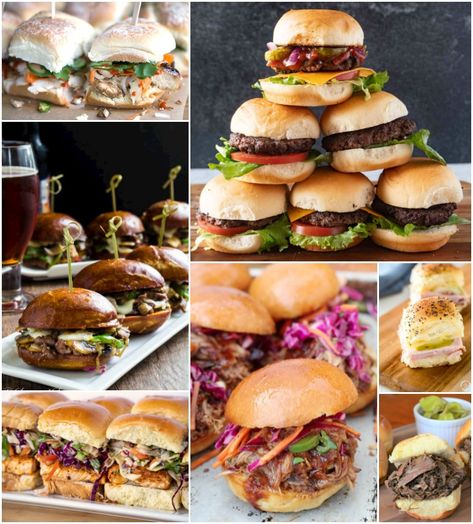 25+ Savory, Slow-food Southern Slider recipes. Sliders make a perfect party food; with limitless filling options, there's something for everyone. Easy to make for a few or a for crowd. #partyfood #partyfoods #sliders #appetizersliders #tailgating #recipes #appetizers #thegoodheartedwoman Recipes Sliders, Shareable Snacks, Party Food Sandwiches, Quick Pickle Recipe, Handheld Food, Refrigerator Pickle Recipes, Game Day Ideas, Quick Pickle, Sandwiches Appetizers