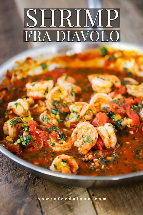 Shrimp Fra Diavolo is a classic Italian pasta dish that is devilishly good. We show you how you can control the amount of heat in the dish. Exploding with flavor and always a hit when served. Get the complete recipe with ALL-NEW VIDEO on the blog! Shrimp Fra Diavolo, Classic Italian Pasta, Fra Diavolo, Italian Dinner Recipes, Seafood Entrees, Italian Pasta Dishes, Shrimp Recipes Easy, Spicy Shrimp, Shrimp Dishes