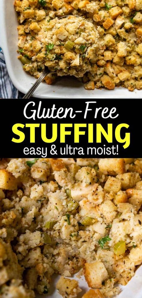 Stuffing Gravy, Gluten Free Stuffing Recipes, Gluten Free Dressing, Dairy Free Thanksgiving, Gluten Free Holiday Recipes, Gluten Free Thanksgiving Recipes, Herb Dressing, Gluten Free Stuffing, Thanksgiving Dressing