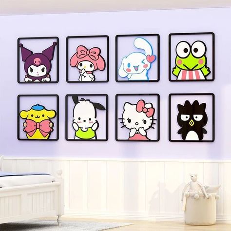 DIY Self-assembly Cartoon Sanrio Acrylic Wall Sticker Hello Kitty Melody Kuromi Cinnamoroll Wall Sticker Kids Room Wall Decor - AliExpress Sticker Hello Kitty, Girls Room Wall Decor, Kids Room Wall Stickers, Kuromi Cinnamoroll, Kids Room Wall Decor, Kids Room Wall, Room Wall Decor, Wall Sticker, Girl Room