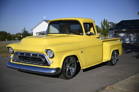 I am selling a Beautiful Custom 1957 Chevy 3100 Pickup Truck.  This beauty features a Big Block 502 Cubic Inch motor mated to a 700R4 Overdrive Transmission pushing to a Ford 9 inch Rear... Chevy Apache Truck, 1951 Chevy Truck, 53 Chevy Truck, Chevy Trucks For Sale, Classic Trucks For Sale, Classic Trucks Vintage, 87 Chevy Truck, 57 Chevy Trucks, Chevy Apache