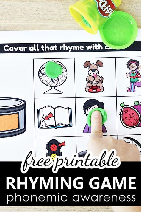 Rhyming Activities Kindergarten, Rhyming Activities Preschool, Teaching Rhyming Words, Phonemes Activities, Phonological Awareness Games, Rhyming Kindergarten, Preschool Bible Activities, Preschool Reading Activities, Rhyming Words Activities