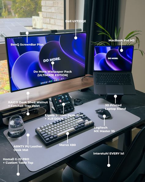 Macbook Air M2 Desk Setup, Laptop Only Desk Setup, Minimalist Laptop Setup, Multiple Screen Desk Setup, Monitor And Laptop Setup, Desktop Set Up, Pc Table Design, Programmer Desk Setup, School Desk Setup