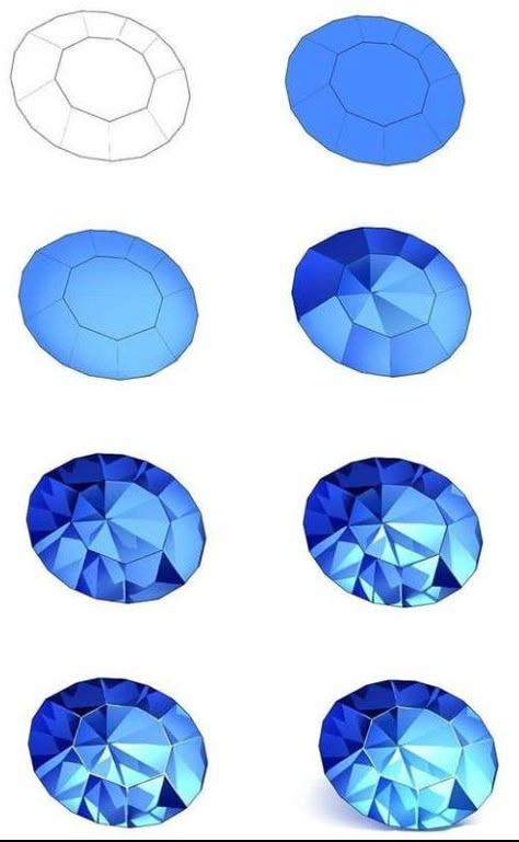 Gem Drawing, Jewel Drawing, Crystal Drawing, Digital Painting Techniques, Concept Art Tutorial, Digital Art Beginner, Best Drawing, Desenho Tattoo, Drawing Drawing